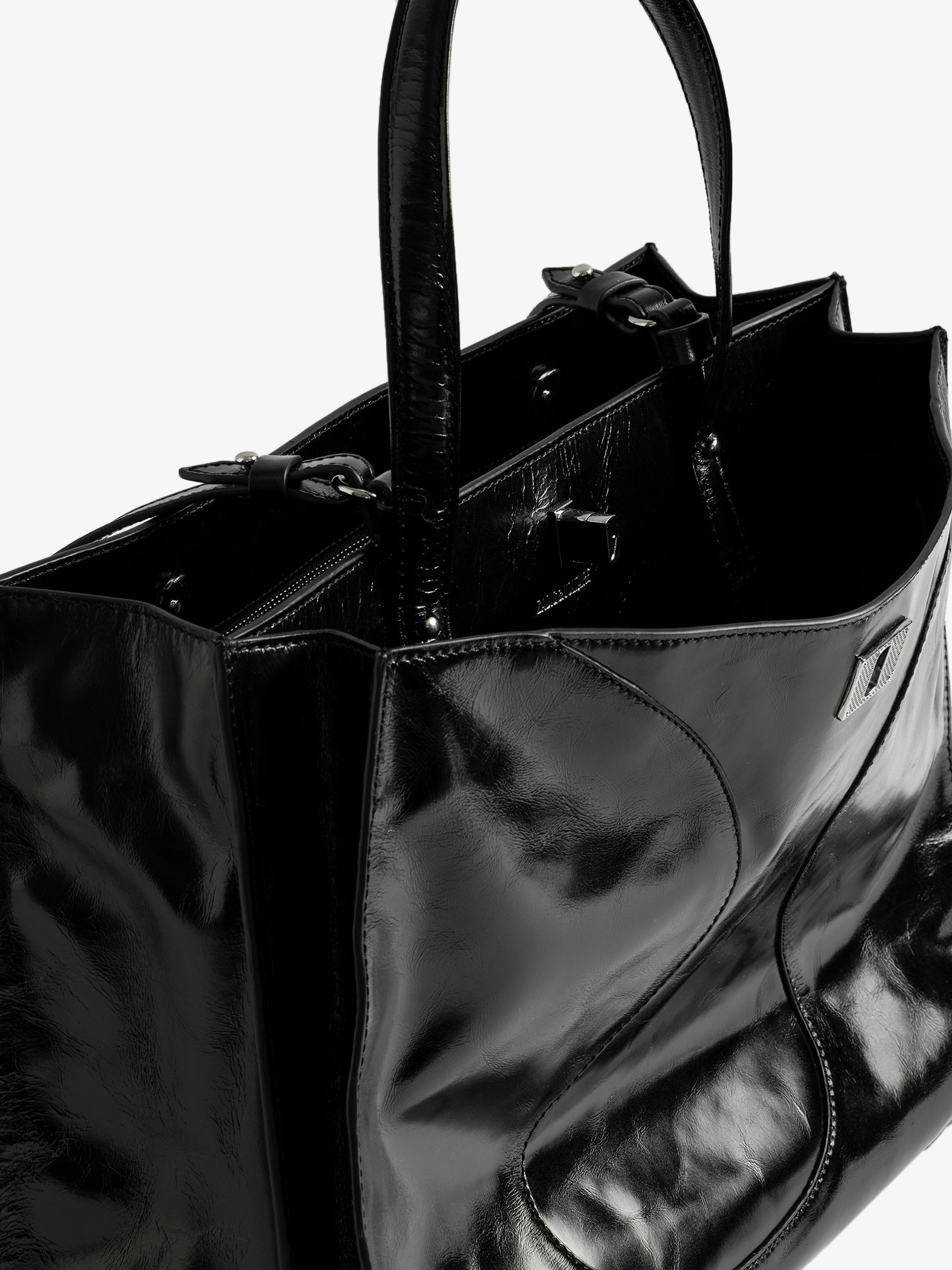 Jack Vintage Patent Bag - Vintage-effect leather bag adorned with a signature clasp, featuring two compartments, a handle and an adjustable strap.